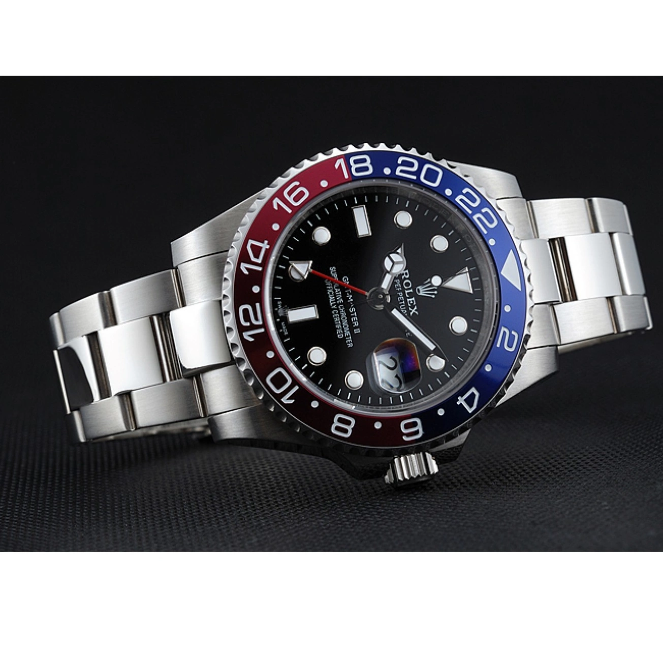 Good copy rolex watches Rolex Dial II Master GMT Blue Bezel Rose Black Watch Red 0728